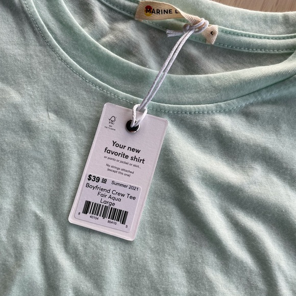 Marine layer boy friend shirt mint color new - Picture 3 of 3